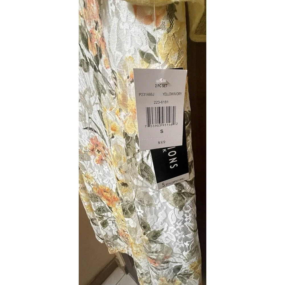 Size Small Perceptions New York Floral Print Lace Dress With 3/4 Sleeve Sweater - Picture 6 of 7